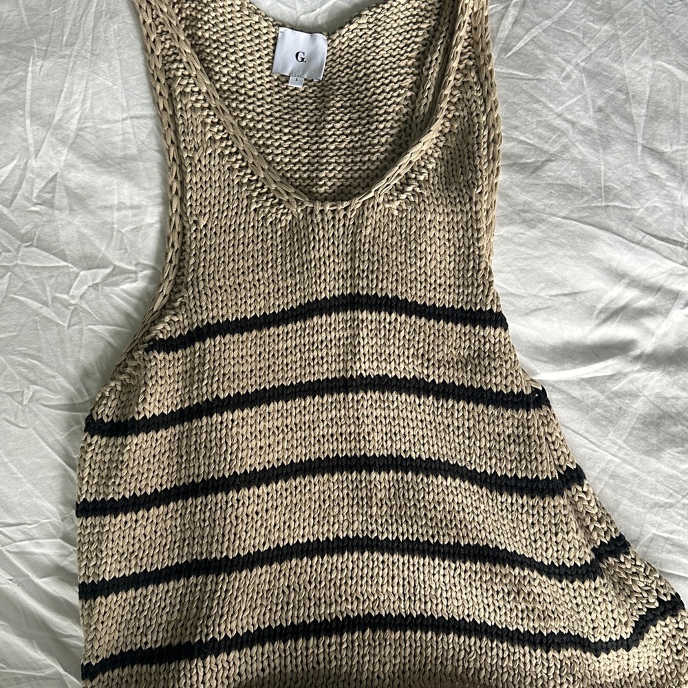 Goop Striped Knit Tank Top - Made in Italy